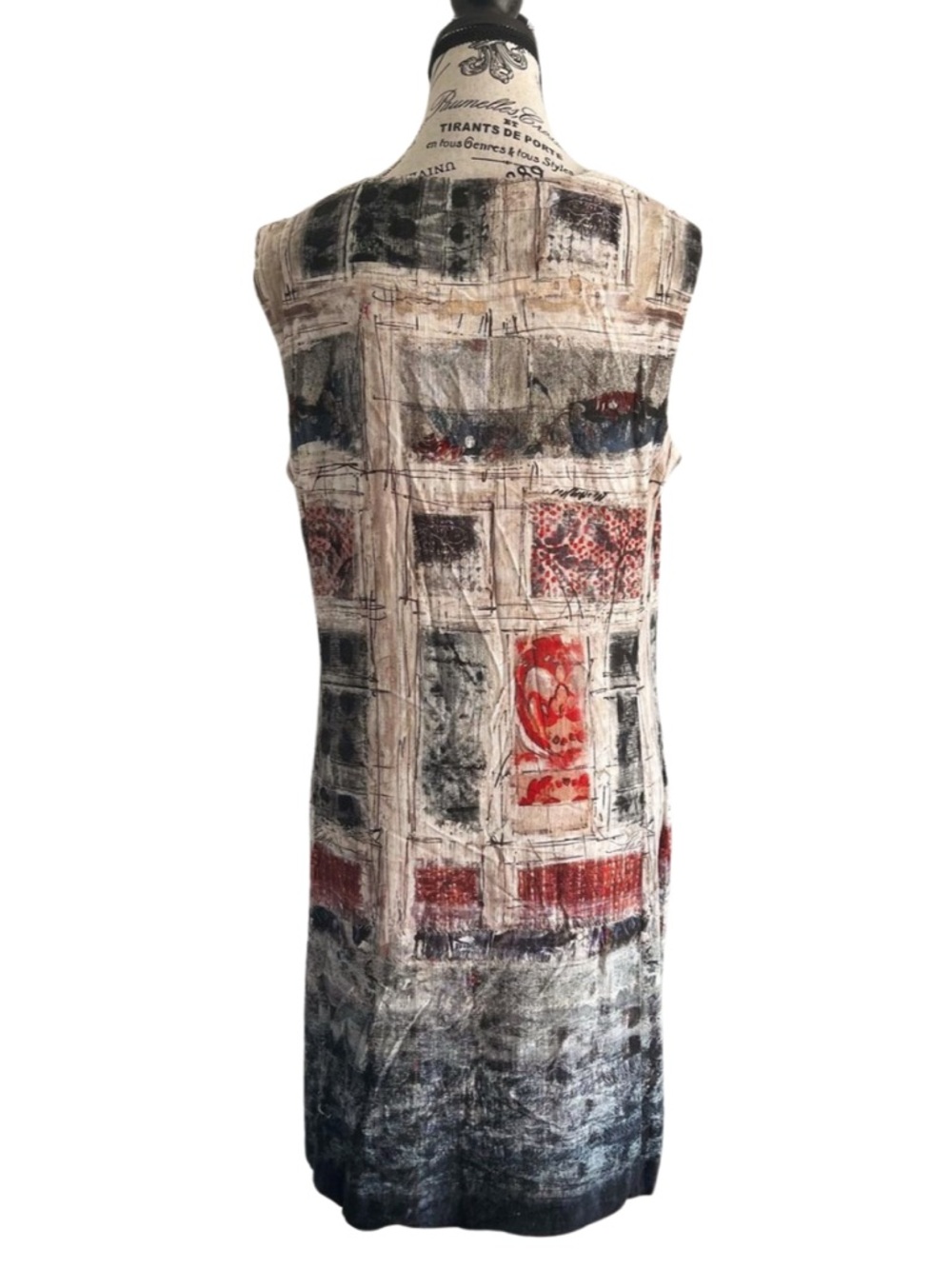 Aventures des Toiles Abstract Art Print Midi Dress Artsy Art to wear - Picture 3 of 5